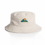 AS Colour Cord Bucket Hat 1176 Bone with example mountain embroidery, product-only