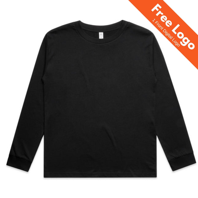 Kids' Classic Long Sleeve Tee - Heavyweight Cotton, Regular Fit, Tear-out Label