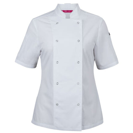 JB's Ladies Short Sleeve Snap Button Chef Jacket