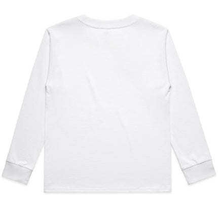 The AS Colour Kids Classic Long Sleeve Tee is crafted from heavy-weight cotton to provide durable comfort for active children.