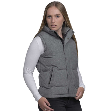 The Gear for Life Unisex Basin Puffa Vest in Grey Melange offers warmth and versatile layering with a sleek, modern design.