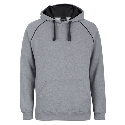 JB's Wear Contrast Fleecy Hoodie 3CFH in 13% Marle/Black, official supplier front product photo.