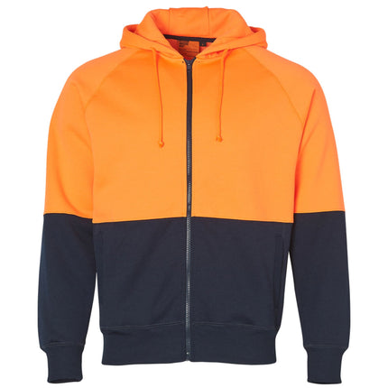 Hi Vis Two Tone Full Zip Fleece Hoodie – Day Use Safety Wear (Free Logo)