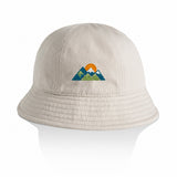 AS Colour Women's Brim Bucket Hat 1179 Bone with example mountain embroidery, product-only