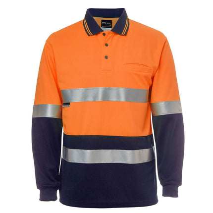 JB's Wear Hi-Vis (D+N) Long Sleeve Back Polo
