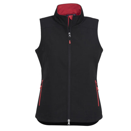 The Biz Collection Women's Geneva Softshell Vest offers a sleek, professional fit combined with practical weather resistance.