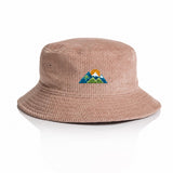 AS Colour Cord Bucket Hat 1176 Hazy Pink with example mountain embroidery, product-only