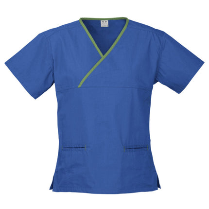 Biz Care Classic Womens Contrast Crossover Scrub Top