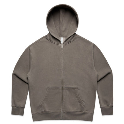 Detail of the faded grey AS Colour Women's Relax Faded Zip Hood, focusing on the sleeve cuff ribbing and soft texture.