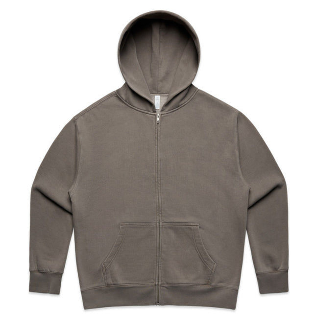 Detail of the faded grey AS Colour Women's Relax Faded Zip Hood, focusing on the sleeve cuff ribbing and soft texture.