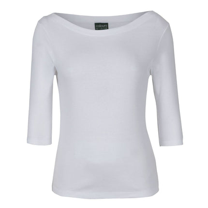 JB's Wear 3/4 Sleeve Boat Neck Tee