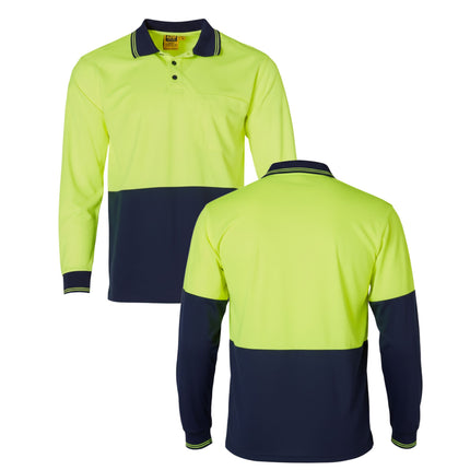 Winning Spirit Hi-Vis Safety Custom Workwear Bundle – 10 Long Sleeve Polo Shirts with Free Logo