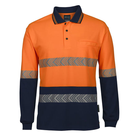 JB's Wear Hi-Vis Long Sleeve Segmented Tape Polo