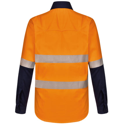Hi-vis Long Sleeve Light Weight Cotton Safety Shirt with Segmented Tape