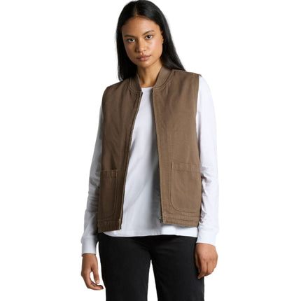 The AS Colour Women's Canvas Heavy Vest combines durability with a sleek design, making it perfect for both work and casual wear. 