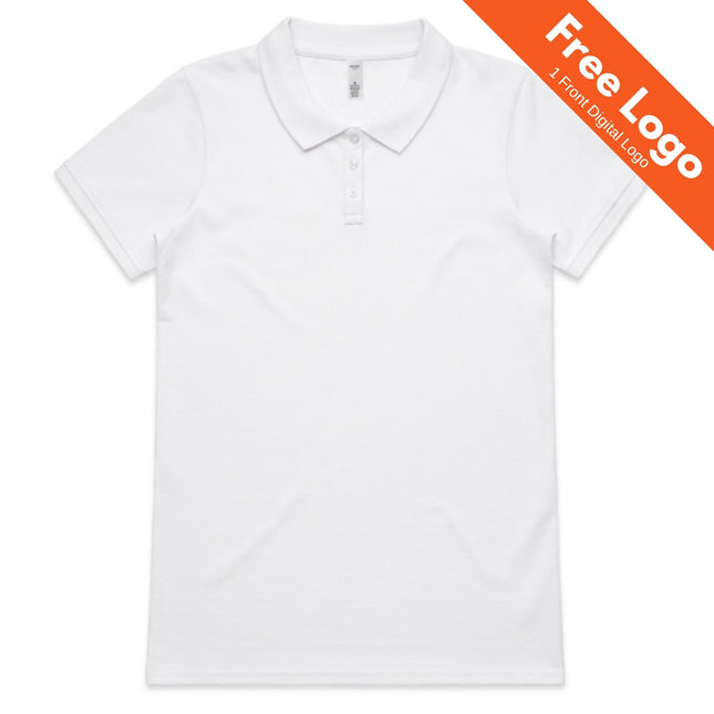 Women's Heavyweight Pique Polo - Slim Fit Cotton Polo with Tonal Buttons