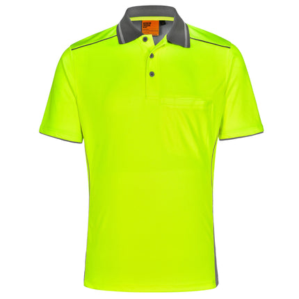Hi-vis Bamboo Charcoal Vented Short Sleeve Polo