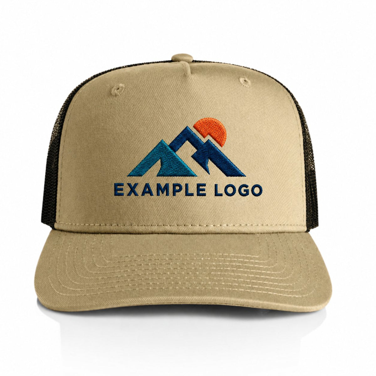 Example logo embroidered on the front of the cap
