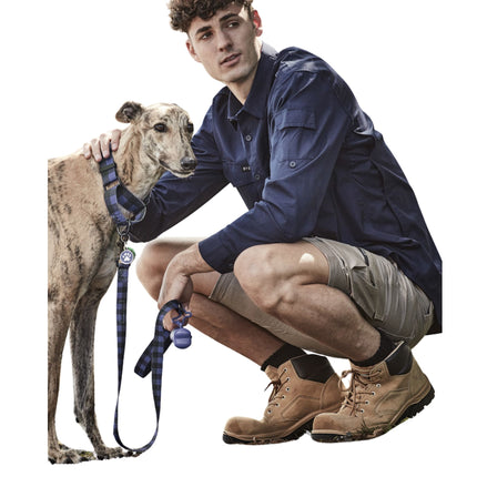 The Syzmik Men’s Rugged Cooling Long Sleeve Work Shirt features durable construction with integrated cooling technology and includes custom logo printing for a tailored, professional appearance.