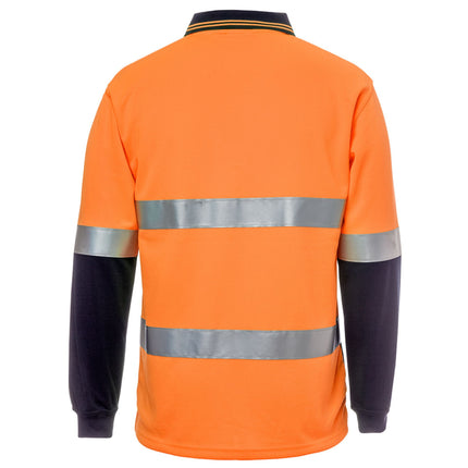 JB's Wear Hi-Vis (D+N) Long Sleeve Back Polo