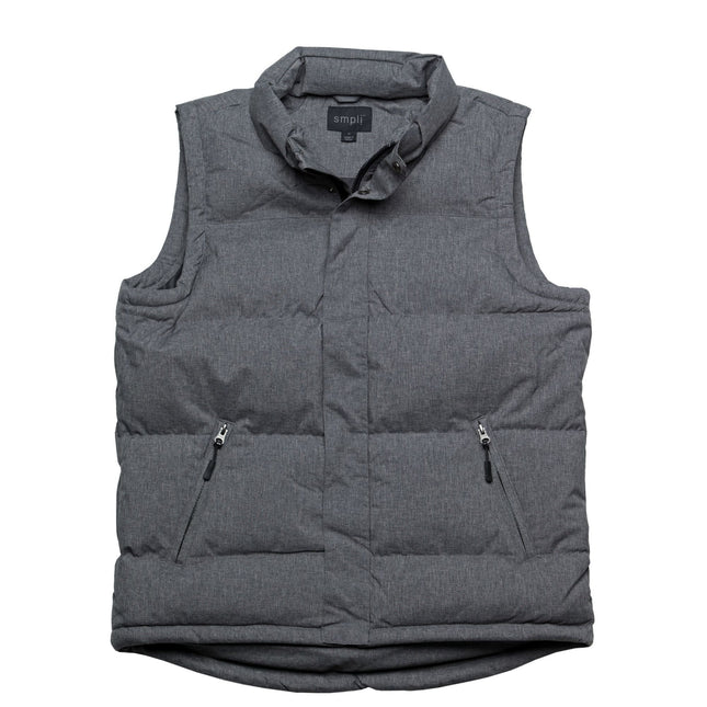 The Gear for Life Unisex Basin Puffa Vest in Grey Melange offers warmth and versatile layering with a sleek, modern design.