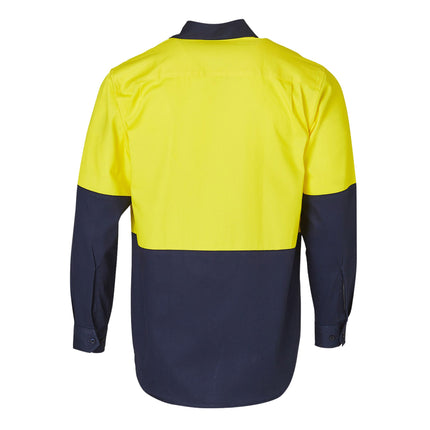 Winning Spirit Hi-Vis Long Sleeve Cotton Drill Work Shirt - Branded Day Uniform