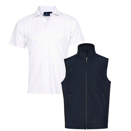 Winning Spirit Custom Workwear Bundle – 4 Polo Shirts + 2 Softshell Vests (Free Logo)