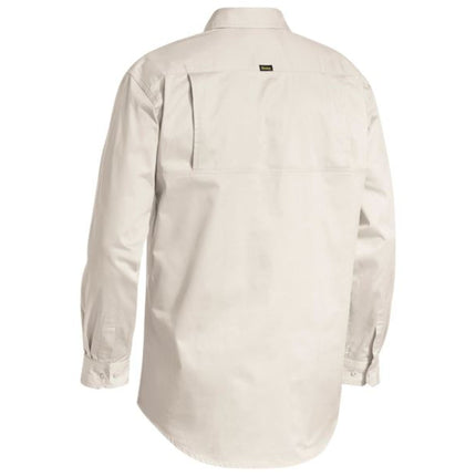 This Bisley men's long sleeve shirt combines lightweight, breathable drill fabric with a closed-front design for professional comfort and durability.