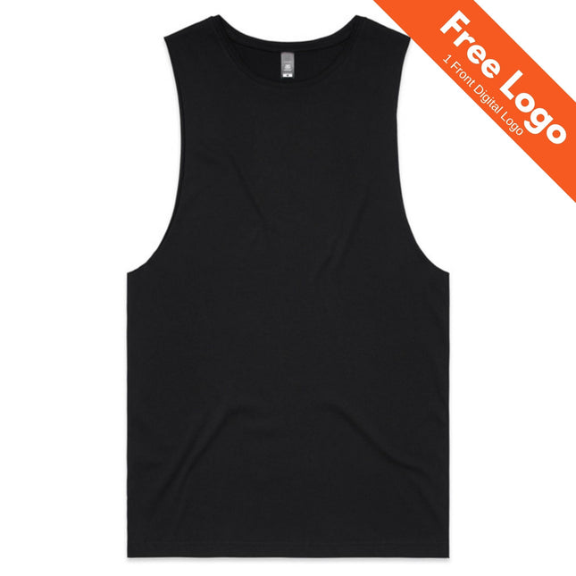 Men's Barnard Tank - Lightweight Cotton, Raw Edge Sleeves, Regular Fit