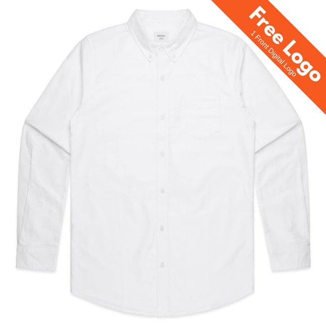Men's Classic Oxford Shirt - Long Sleeve Button-Up with Chest Pocket