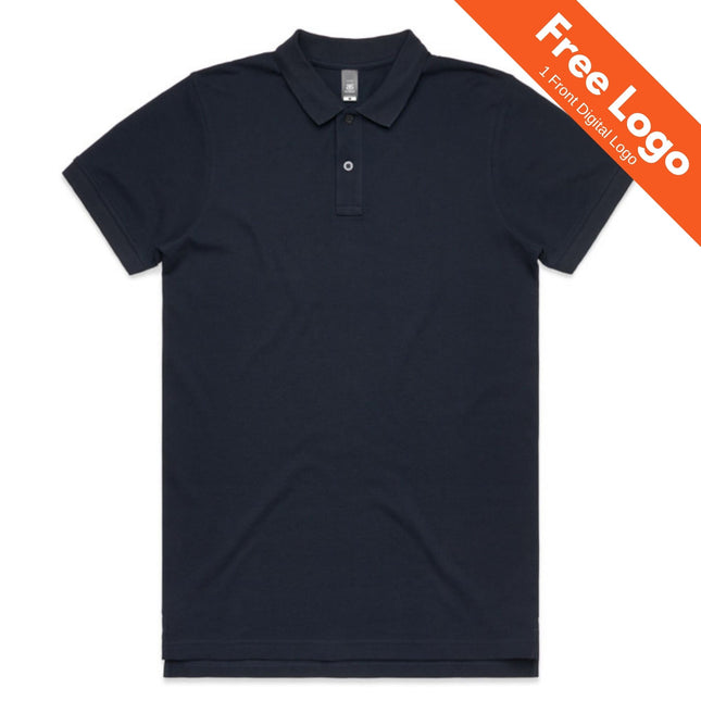 Men's Heavyweight Pique Polo - Regular Fit Cotton Polo with 2-Button Placket