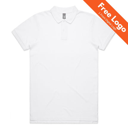 Men's Heavyweight Pique Polo - Regular Fit Cotton Polo with 2-Button Placket