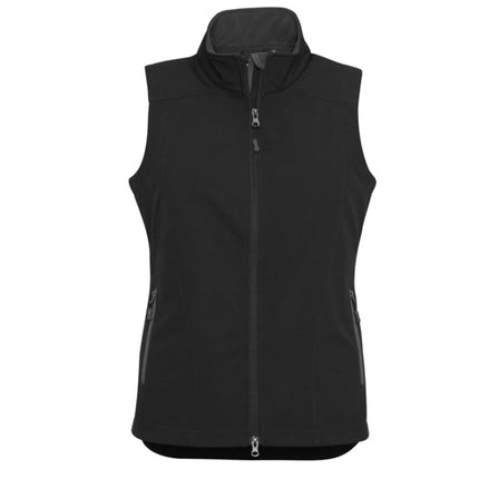 The Biz Collection Women's Geneva Softshell Vest offers a sleek, professional fit combined with practical weather resistance.