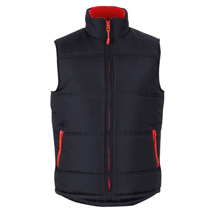 Stay warm and stylish with the Urban Puffer Vest featuring a bold contrast zipper.