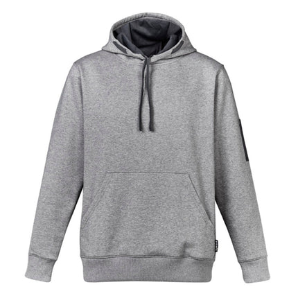 Syzmik Unisex Multi-Pocket Hoodie ZT467 in Grey Marle/Charcoal, official supplier front product photo.