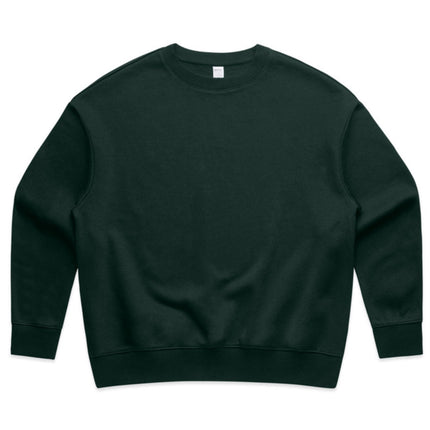 Detailed image of the pine green AS Colour Heavy Crew, highlighting the ribbing on the cuffs and hem.
