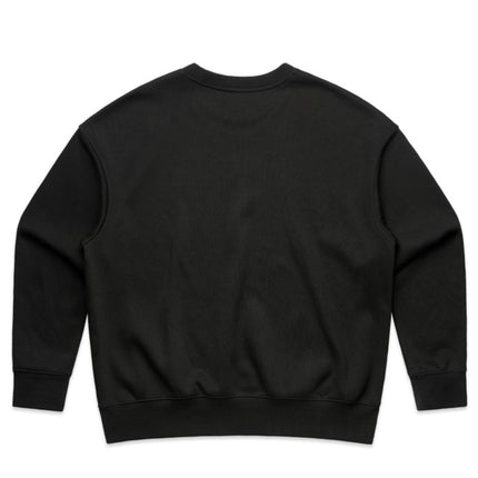 Close-up of the black AS Colour Women's Heavy Crew, highlighting the texture and oversized fit.