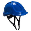 Blue Portwest PS55 safety helmet with black chin strap