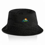 AS Colour Faded Bucket Hat 1181 Faded Black with example mountain embroidery, product-only