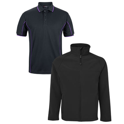 4 Polo Shirt + 2 Softhshell Jacket, Front Embroidery - No Back