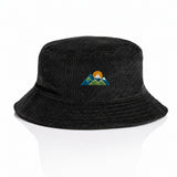 AS Colour1176 Black cord bucket hat with example mountain embroidery, product-only