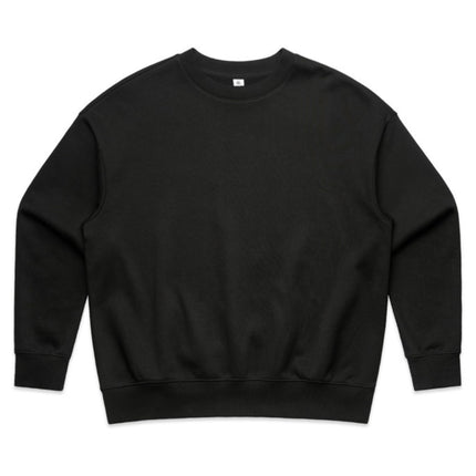 Close-up of the black AS Colour Women's Heavy Crew, highlighting the texture and oversized fit.