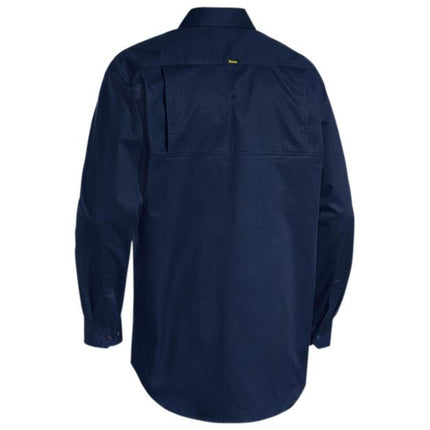 This Bisley men's long sleeve shirt combines lightweight, breathable drill fabric with a closed-front design for professional comfort and durability.