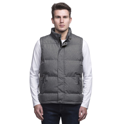 The Gear for Life Unisex Basin Puffa Vest in Grey Melange offers warmth and versatile layering with a sleek, modern design.