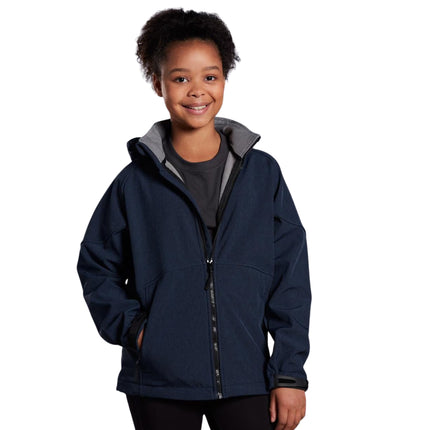 Keep kids comfortable and protected in the Kids' Aspen 4-Way Stretch Softshell Hooded Jacket.