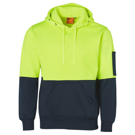 Hi-Vis Two-Tone Fleecy Hoodie – Unisex Fit, Custom Logo Print Included