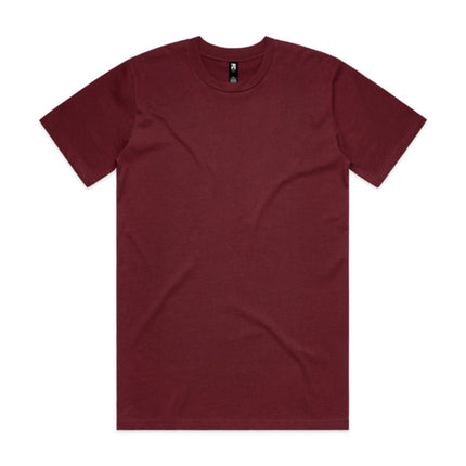 AS Colour Classic T-Shirt in Burgundy, unbranded clean front view
