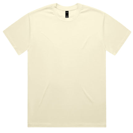 AS Colour Heavy T-Shirt in Butter, unbranded clean front view