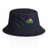 AS Colour Bucket Hat 1117 Navy with example mountain embroidery, product-only
