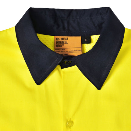 Winning Spirit Cool-Breeze Hi-Vis Long Sleeve Shirt - Branded Day & Night Cotton Workwear